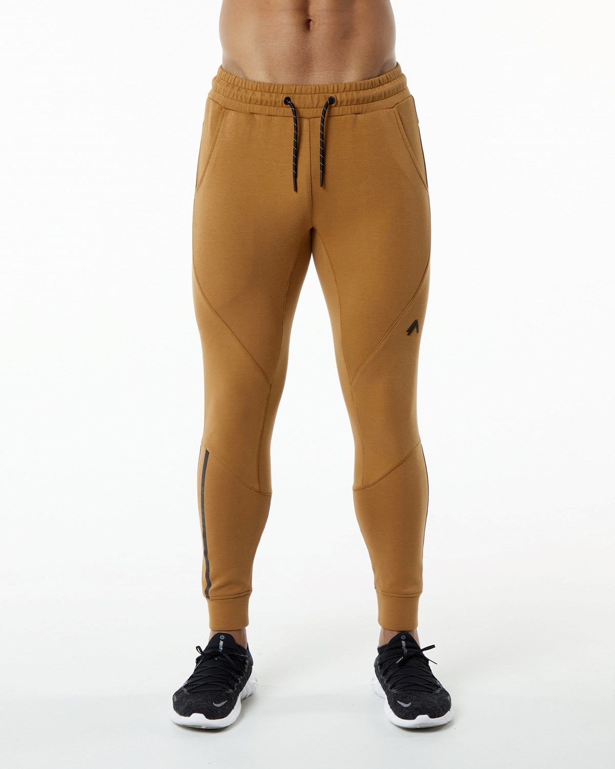 Almond Alphalete Interlock Knit Cuffed Jogger | MFXRBA509