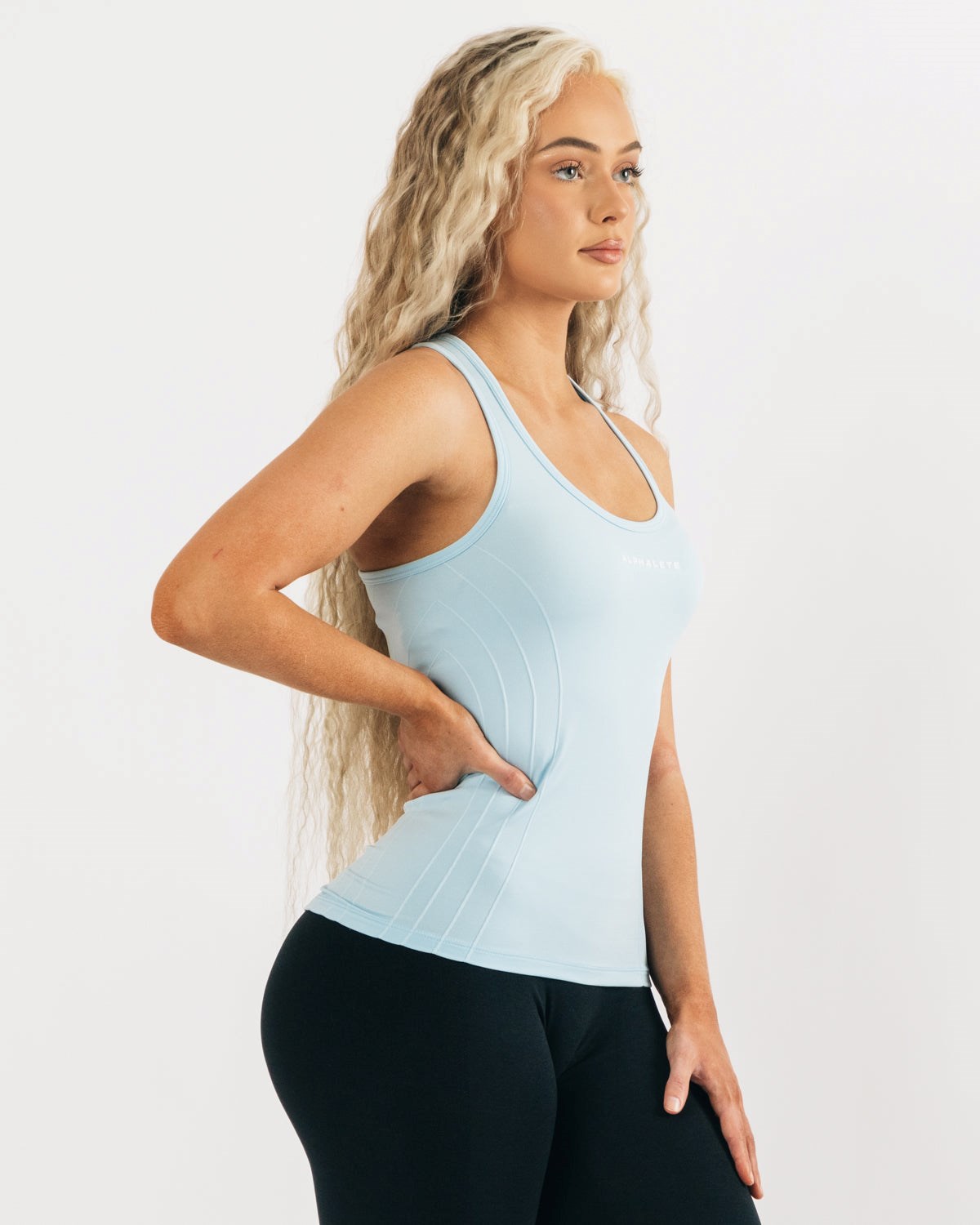 Arctic Blue Alphalete High Performance Seamless Tank | AFXCJD894