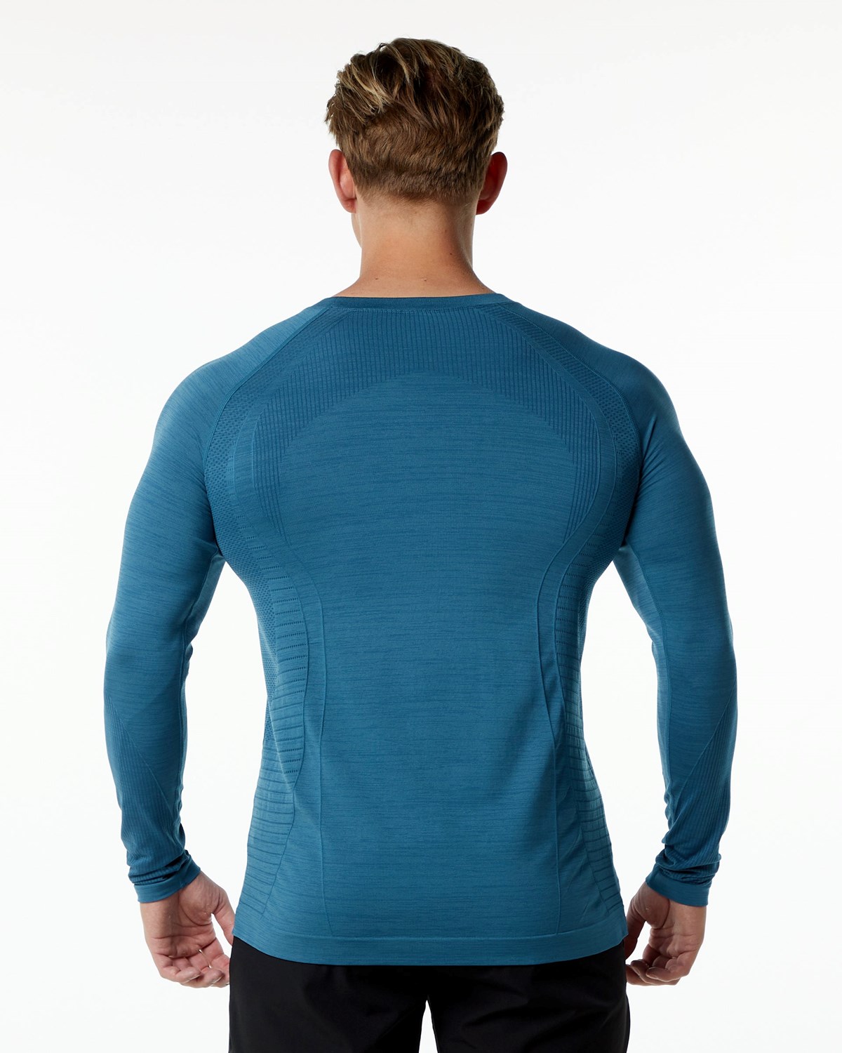 Atlantic Blue Alphalete High Performance Seamless Long Sleeve Tee | CAWSOL681