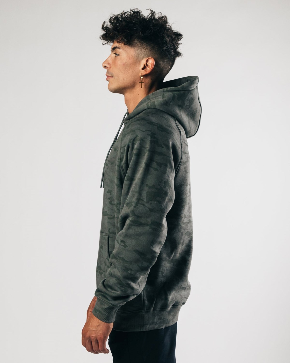 Battle Green Alphalete Fitted Performance Hoodie | IZQUWP395