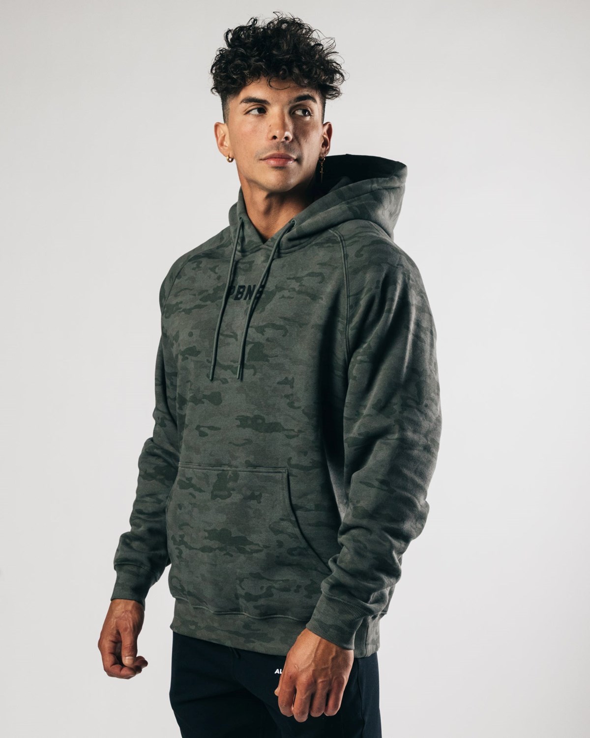 Battle Green Alphalete Fitted Performance Hoodie | IZQUWP395