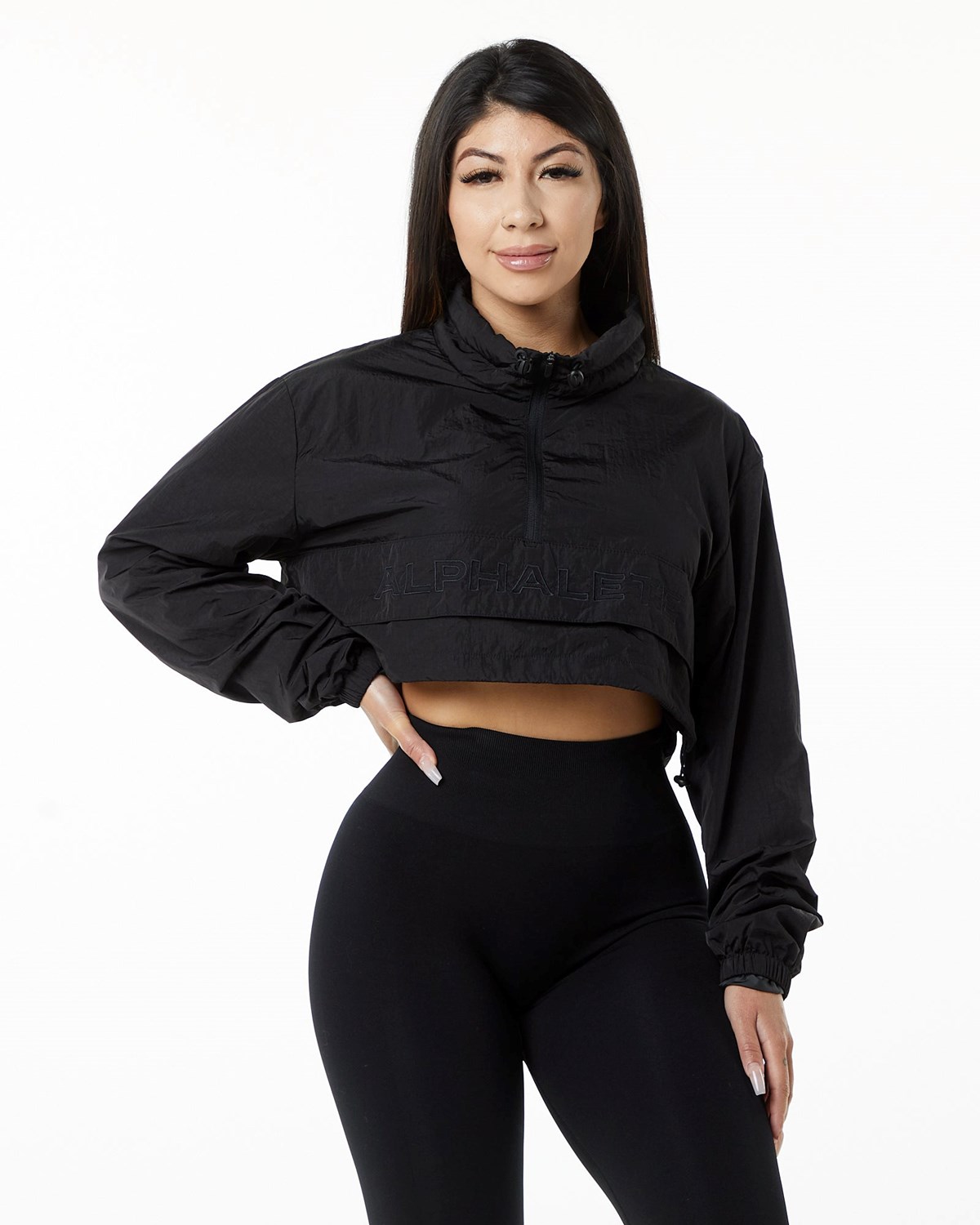 Black Alphalete All-Purpose Crop Jacket | GSZBLD905