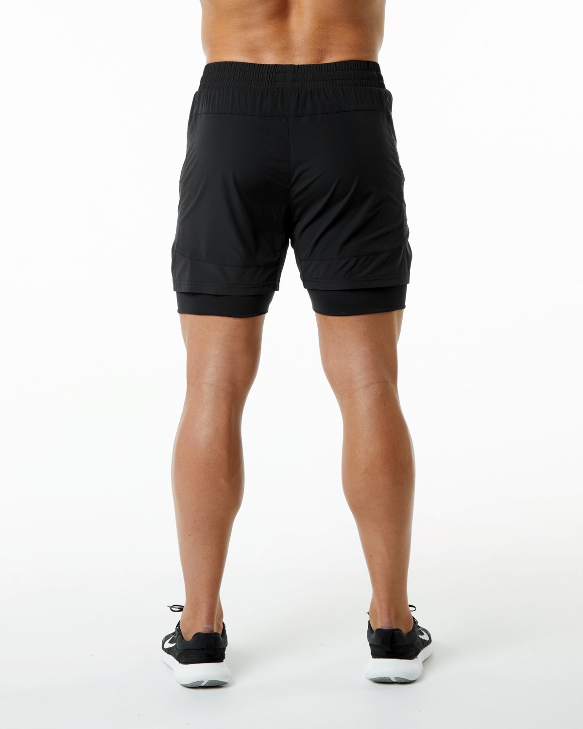 Black Alphalete Compression Lined Woven Training Short | CPWIFR268