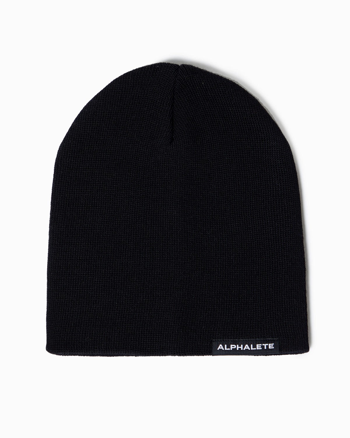 Black Alphalete Cotton Knit Beanie | LXZJGO586