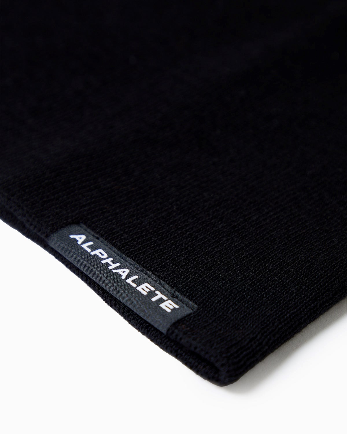 Black Alphalete Cotton Knit Beanie | LXZJGO586