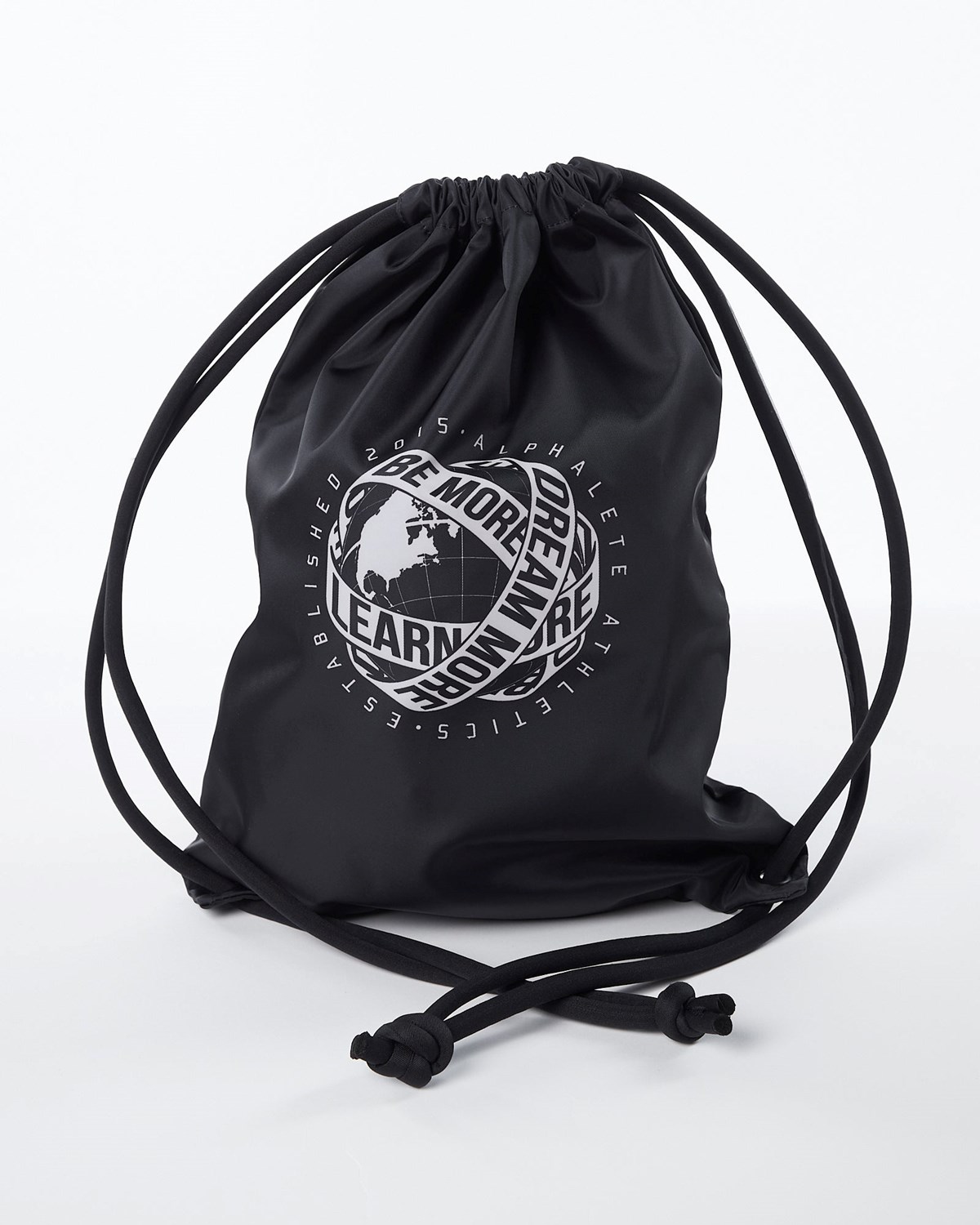 Black Alphalete Drawstring Bag | KDWJIO317