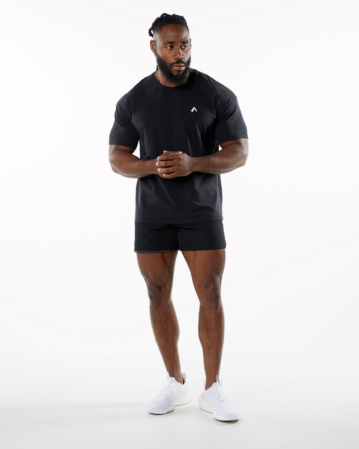 Black Alphalete Drop Shoulder Tee | CLQTOF486