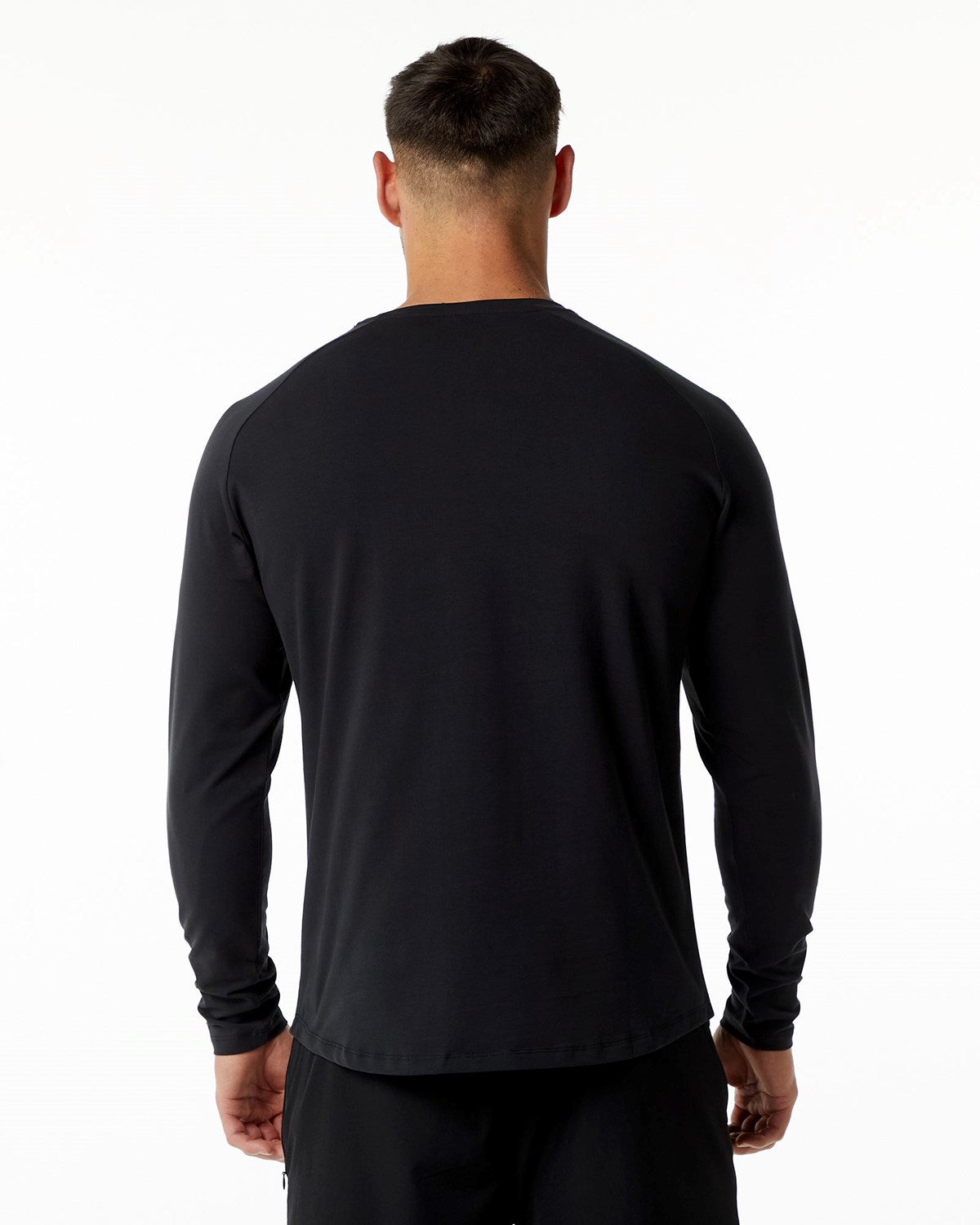 Black Alphalete Fitted Performance Long Sleeve | KDUQLA942