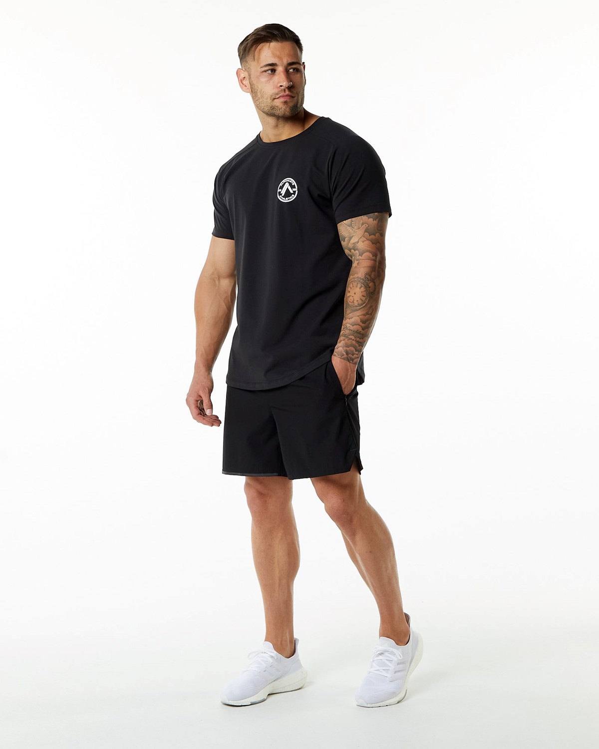 Black Alphalete Fitted Performance Short Sleeve | LKEPWS540