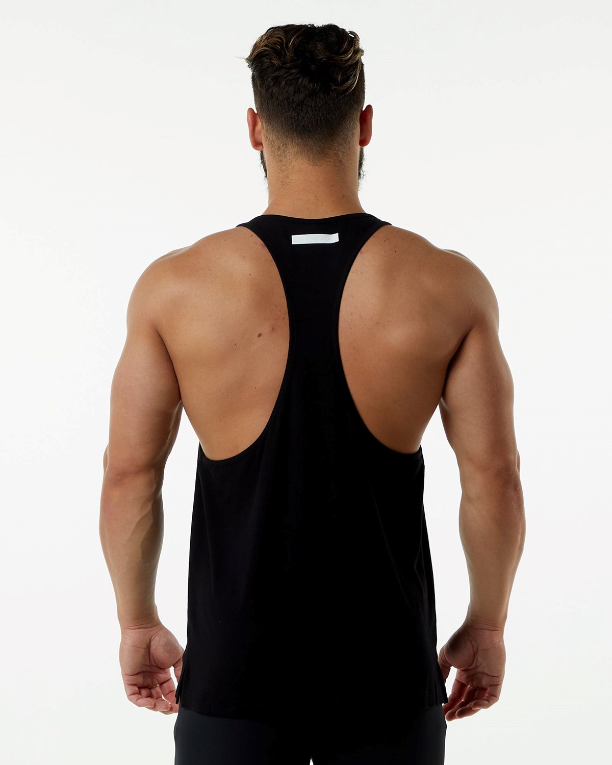 Black Alphalete Fitted Premium Stringer | QEULYO678