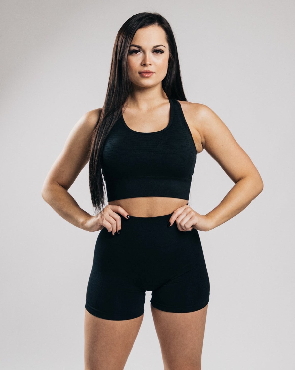 Black Alphalete High-Impact Seamless Sports Bra | LISCPG780