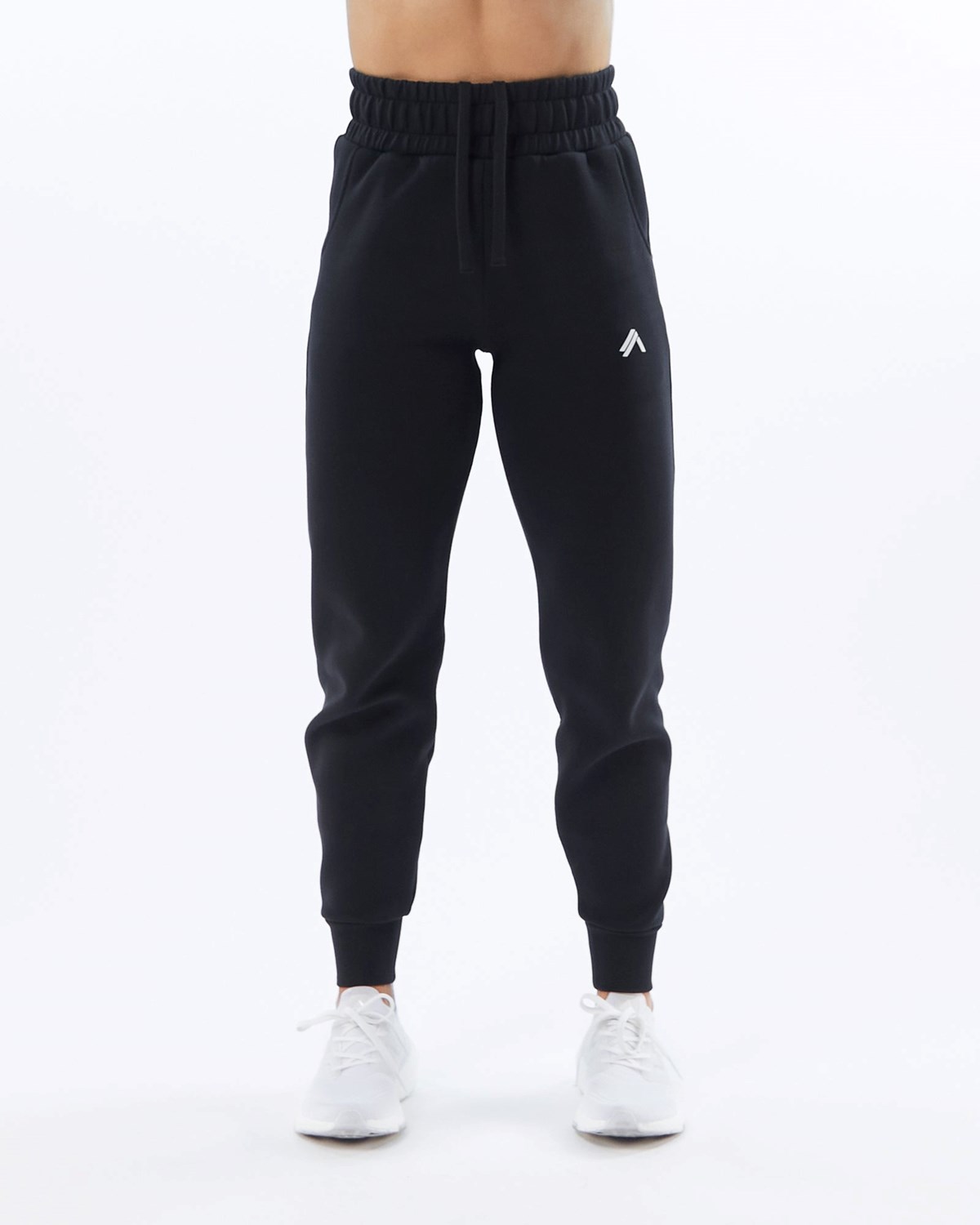 Black Alphalete Interlock Knit Cuffed Jogger | IEKYCZ150