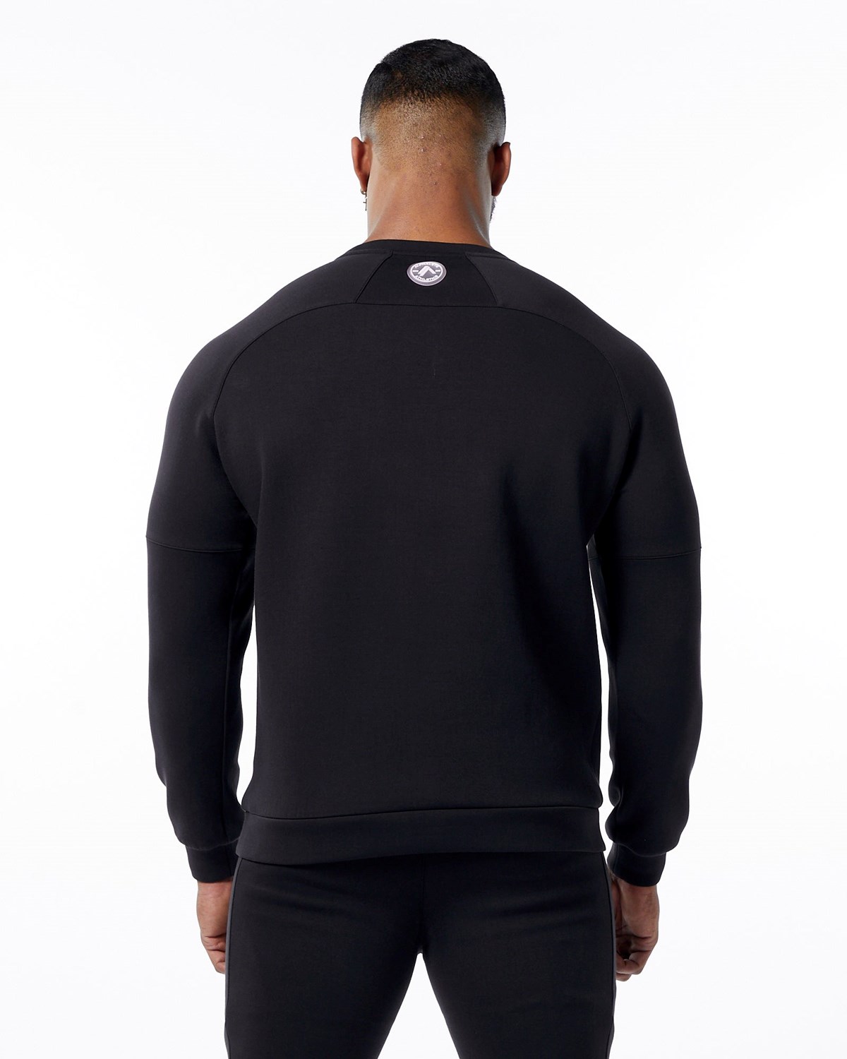 Black Alphalete Interlock Knit Pullover | SZYMBD731