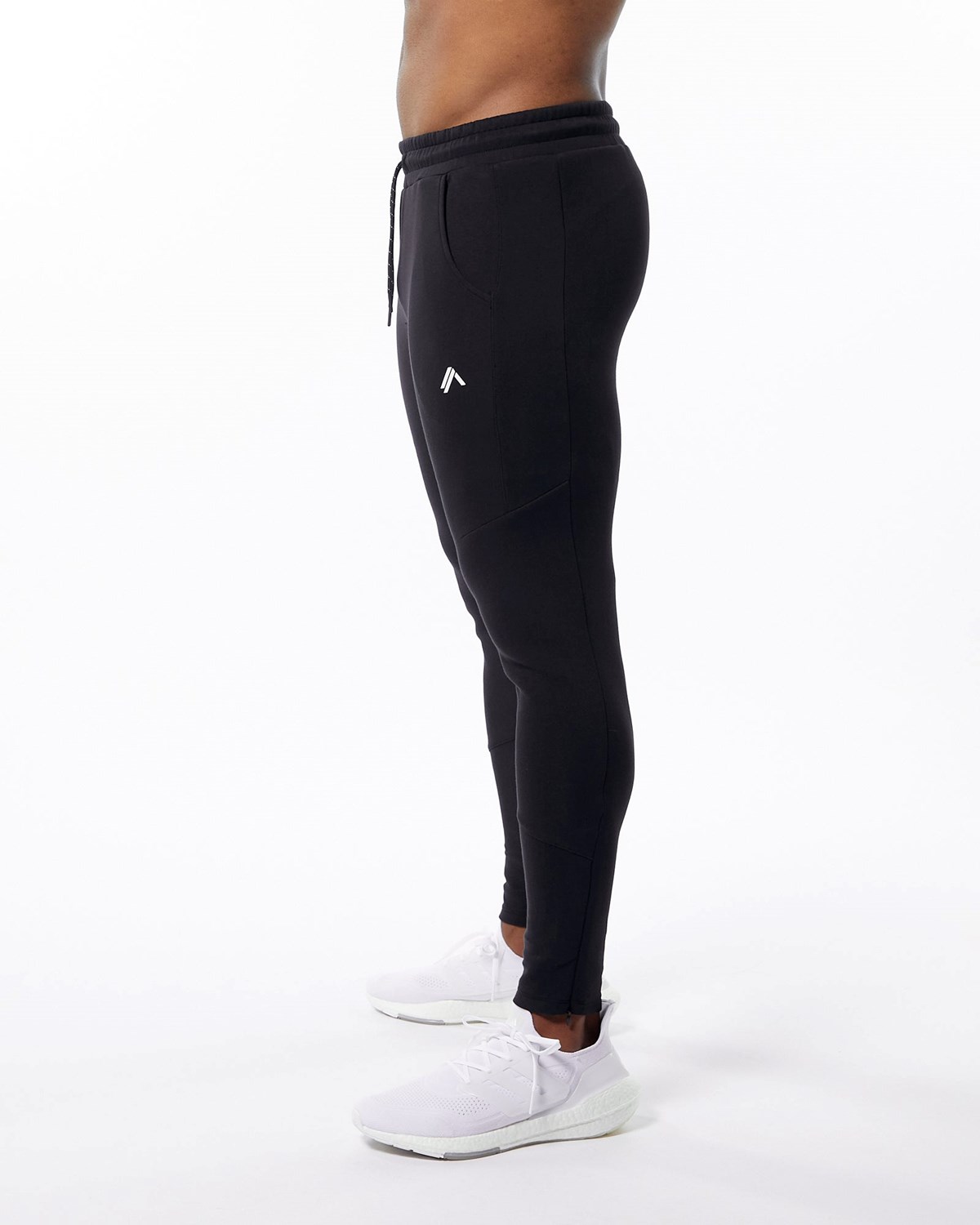 Black Alphalete Interlock Knit Zip Jogger | IVSJCU041