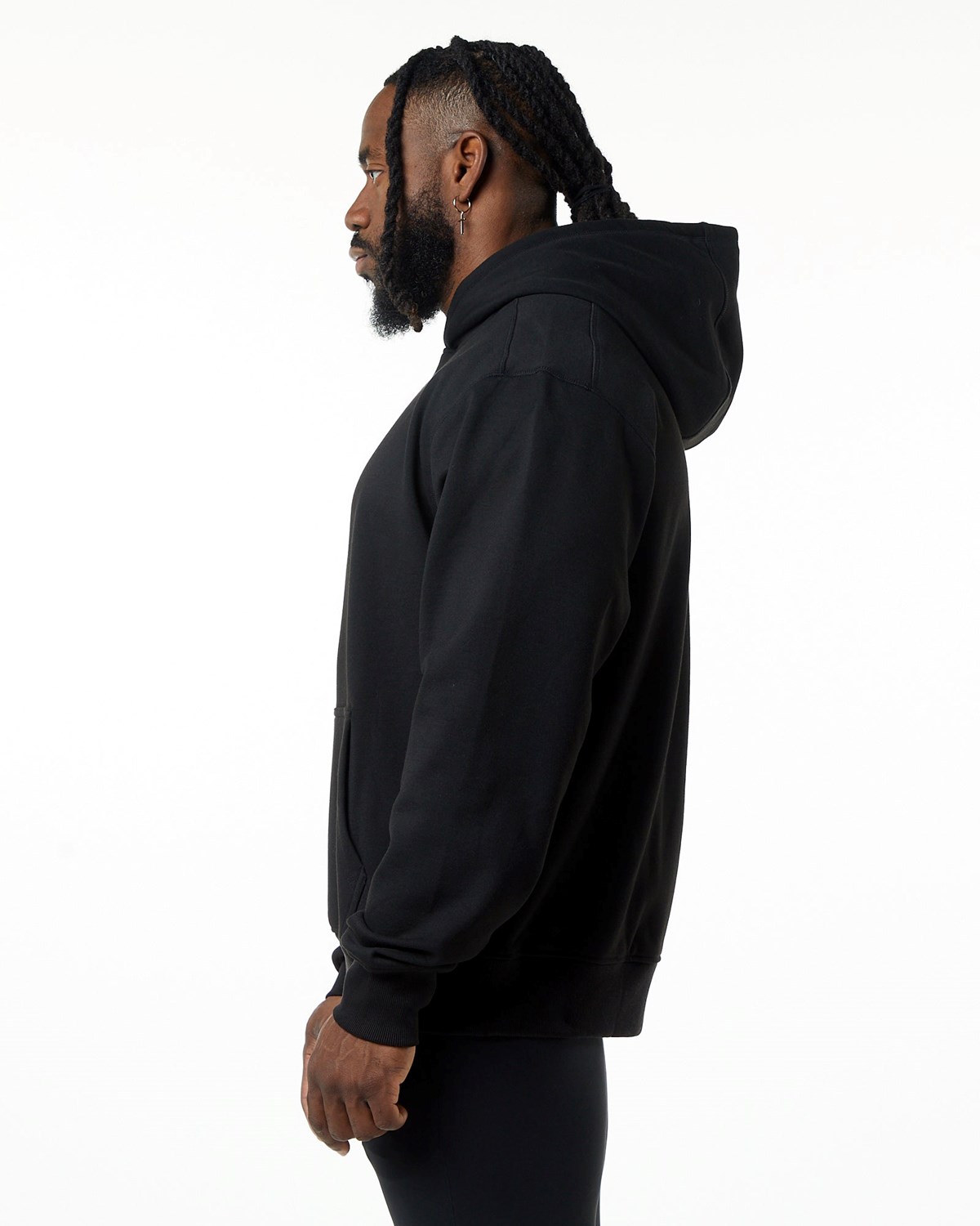 Black Alphalete Luxury Velvet Lined Hoodie | DAZCYU816