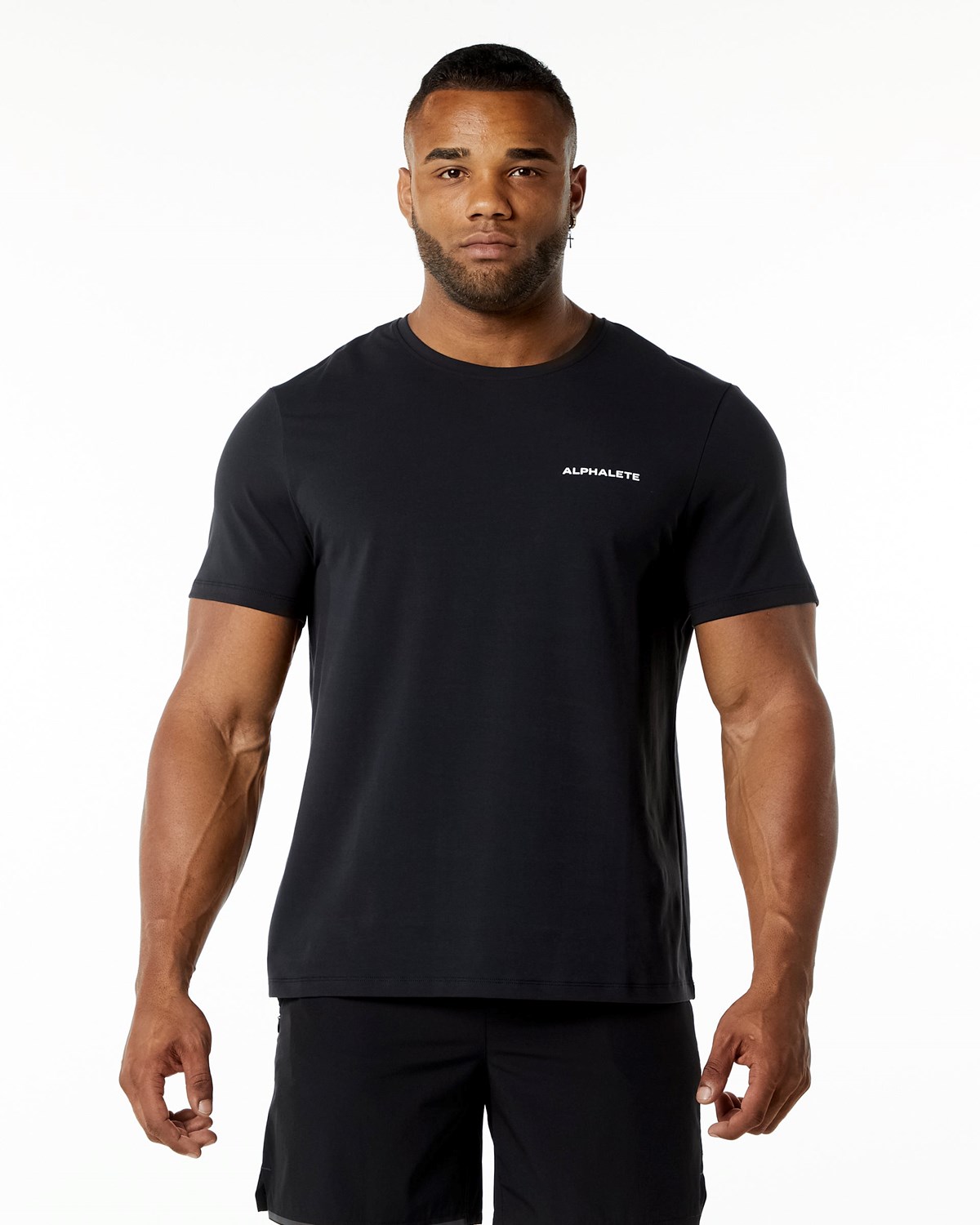 Black Alphalete Relaxed Fit Tee | KMBQUL127