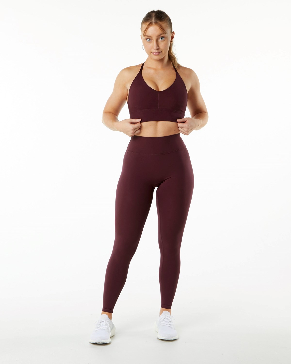 Black Cherry Alphalete Double Brushed All-Purpose Legging | LUGIKN341