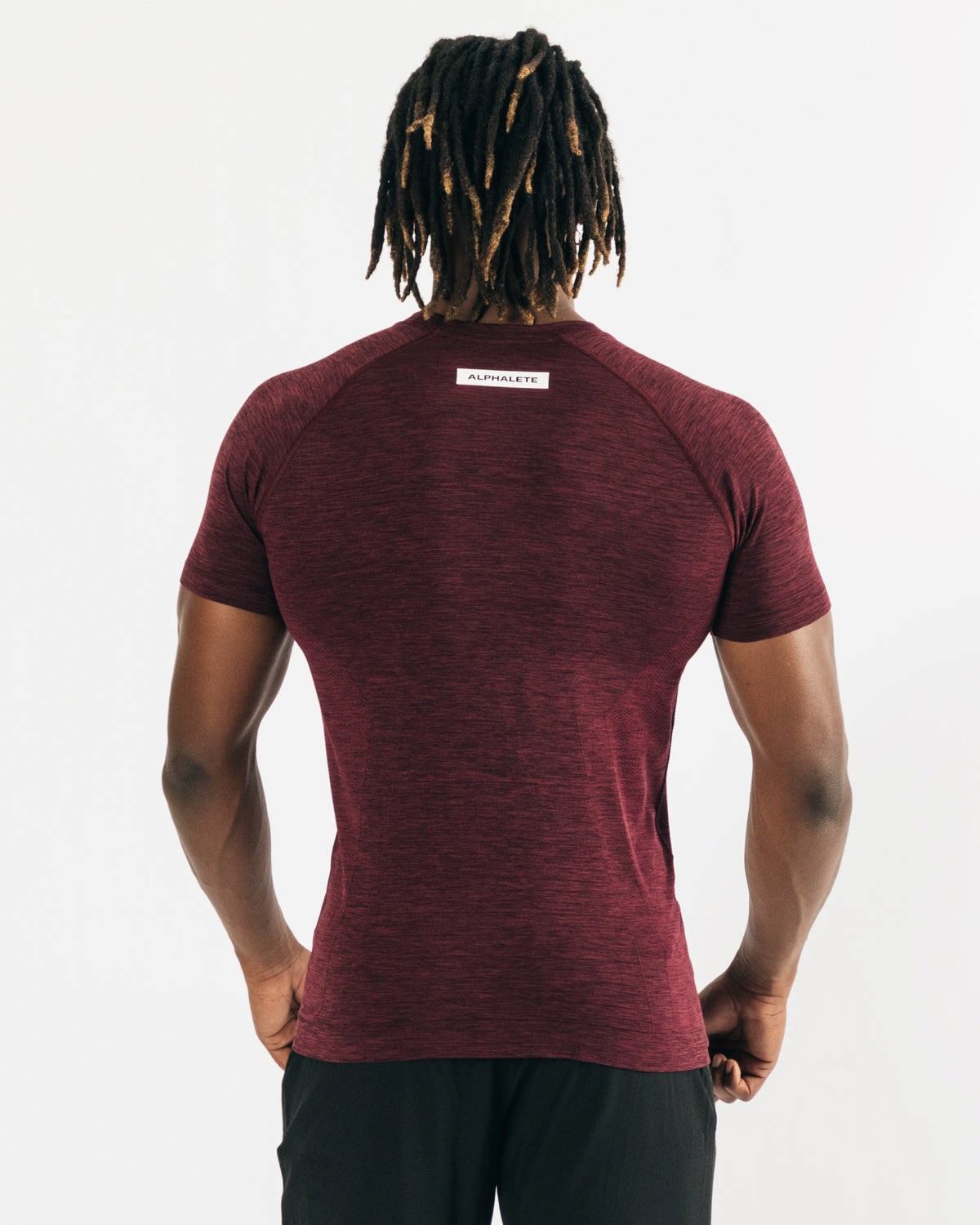 Black Cherry Alphalete High Performance Seamless Short Sleeve Tee | NKMOWS984