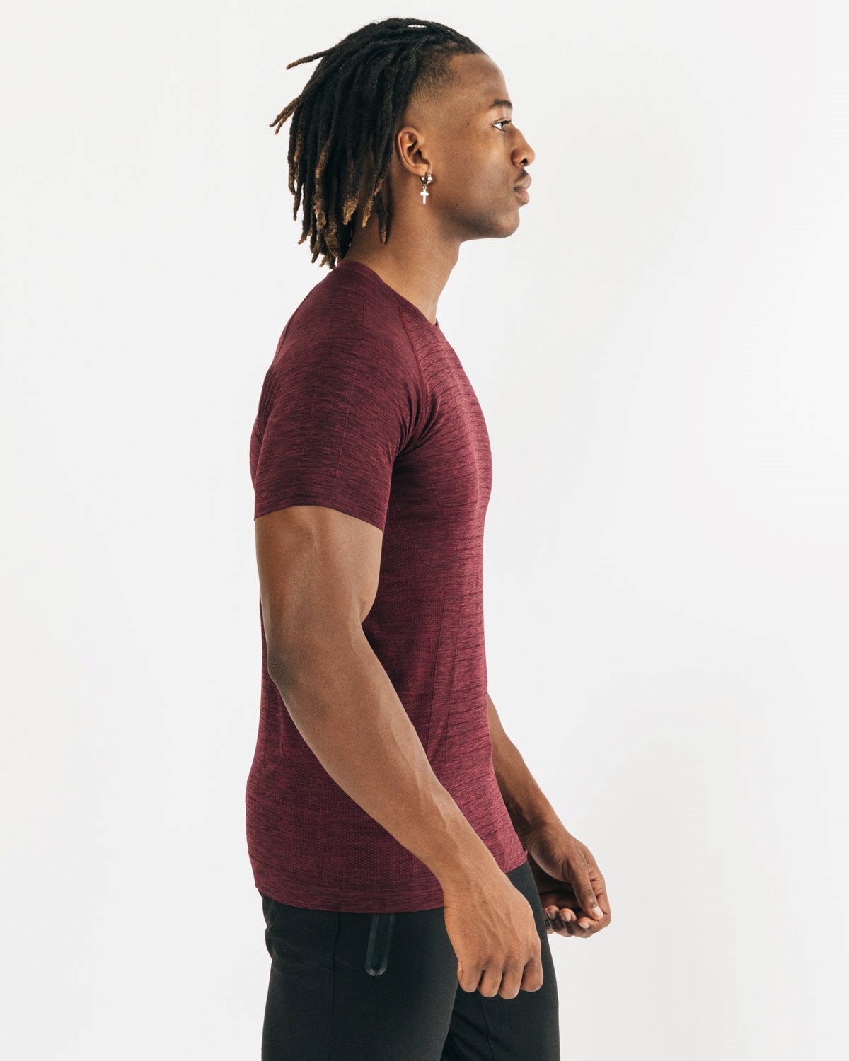 Black Cherry Alphalete High Performance Seamless Short Sleeve Tee | NKMOWS984