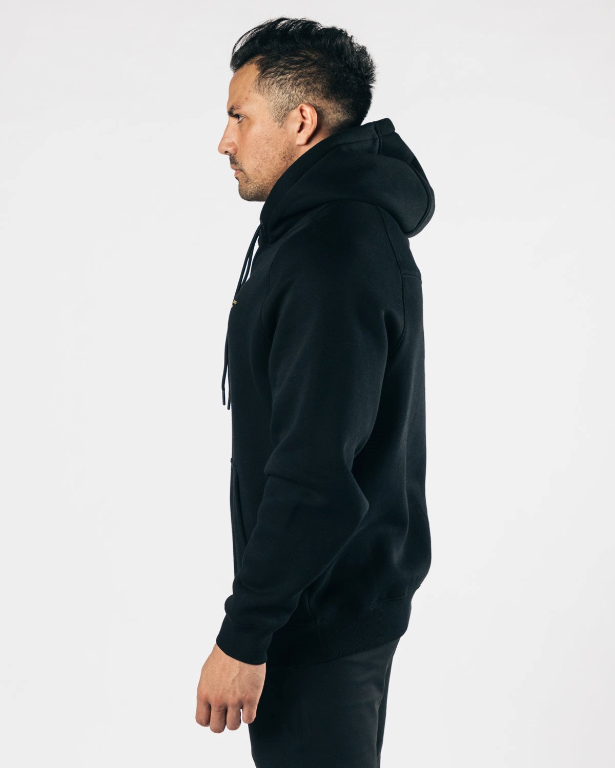 Black Gold Alphalete Fitted Performance Hoodie | SQHJEU587