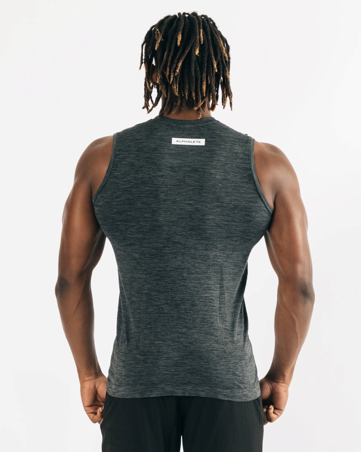 Black Marl Alphalete High Performance Seamless Tank | TKEABF807