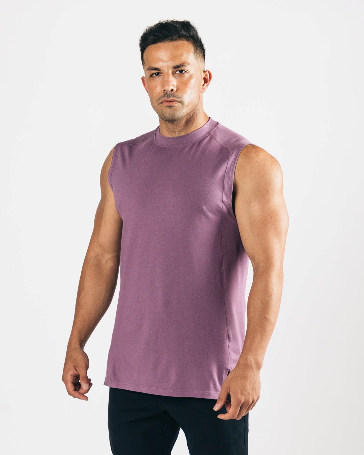 Black Plum Alphalete High-Neck Premium Cutoff | NAYCZK687