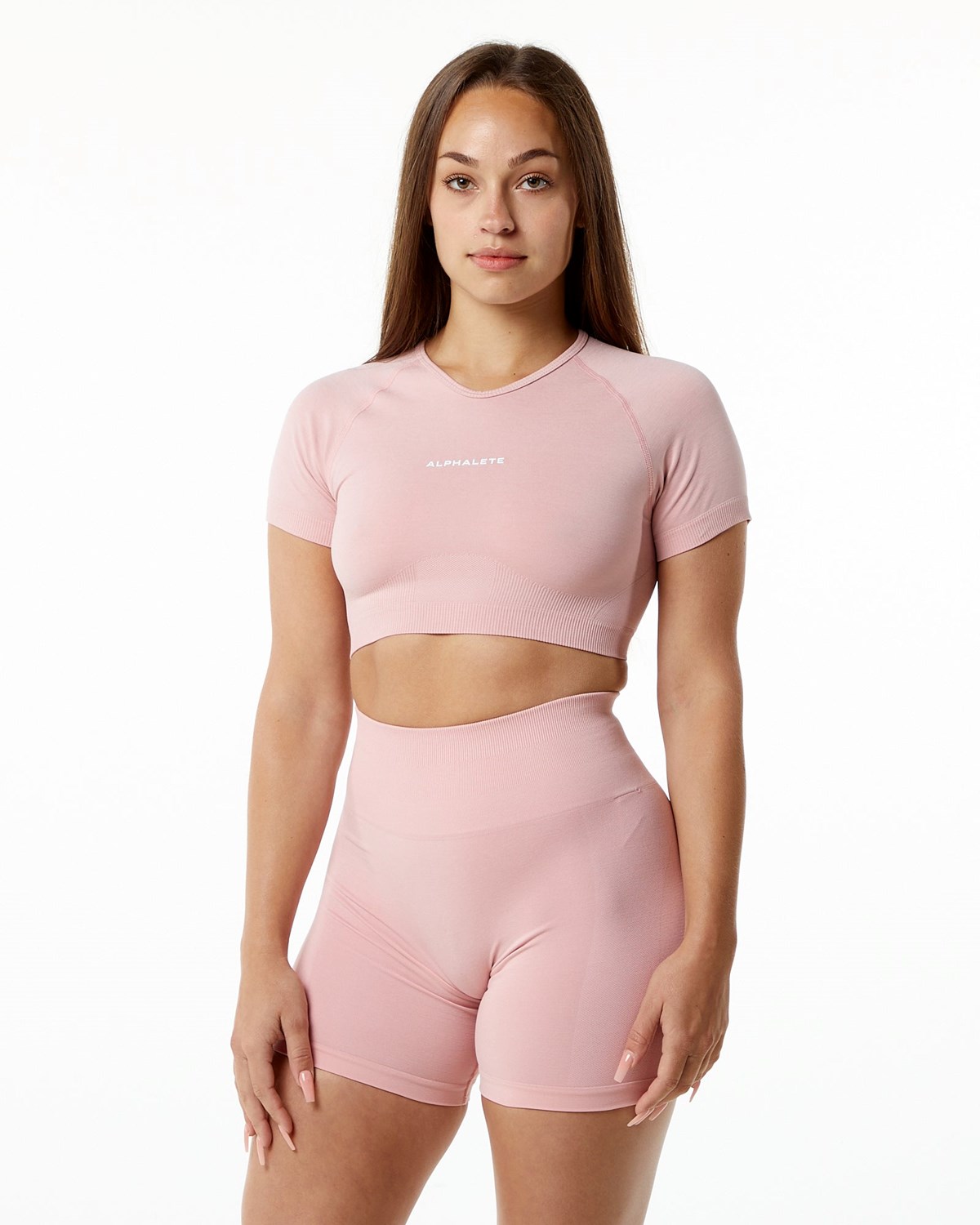 Blossom Alphalete Cropped Seamless Short Sleeve | IMNXTE463