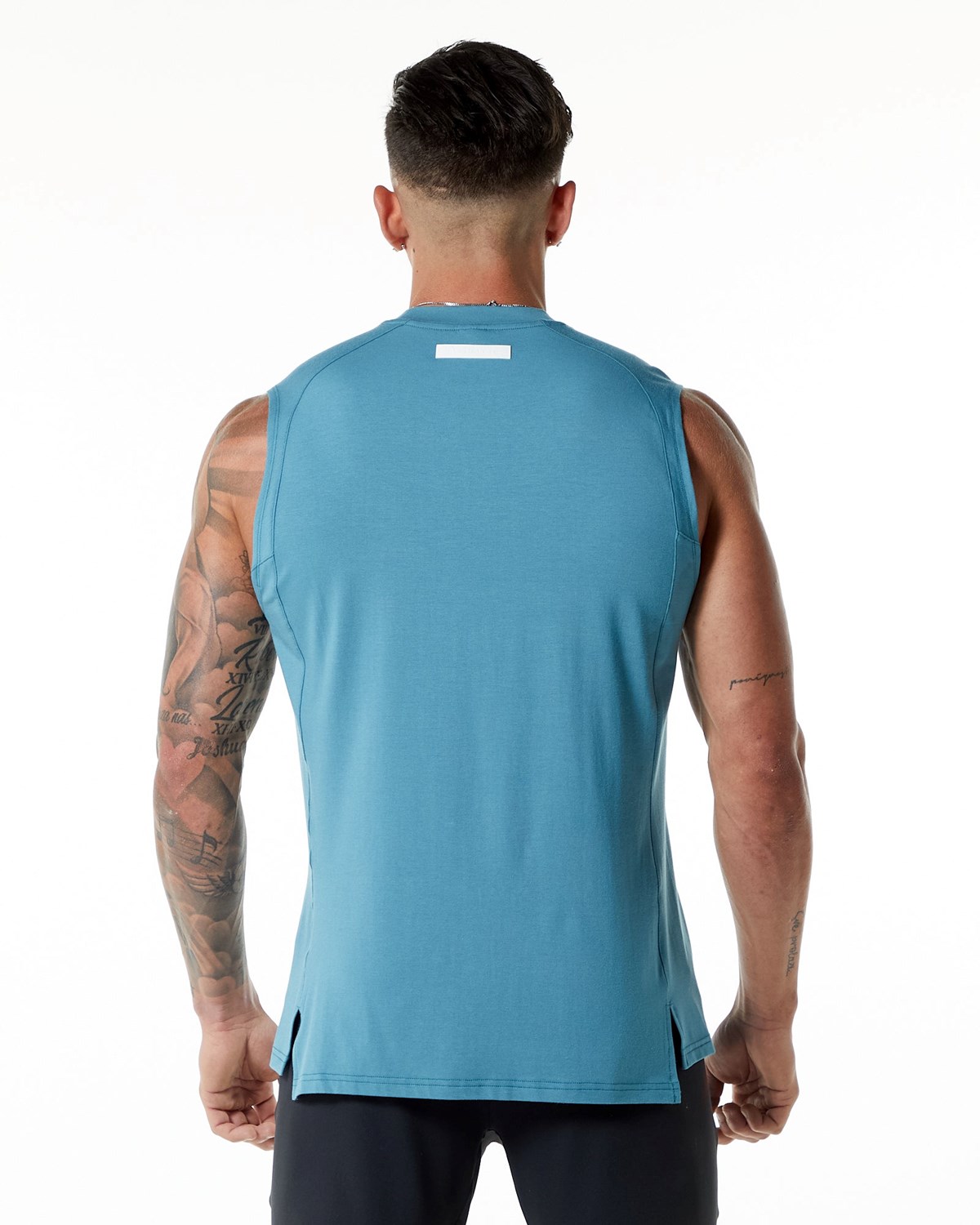 Blue Lagoon Alphalete High-Neck Premium Tank | XWBGAR245