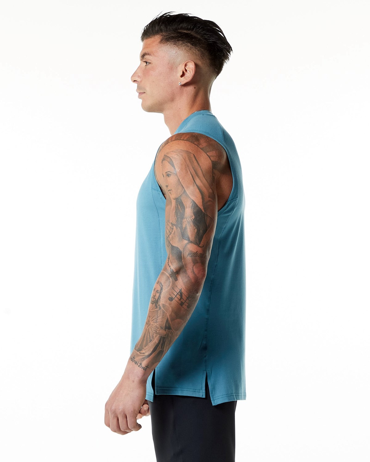 Blue Lagoon Alphalete High-Neck Premium Tank | XWBGAR245