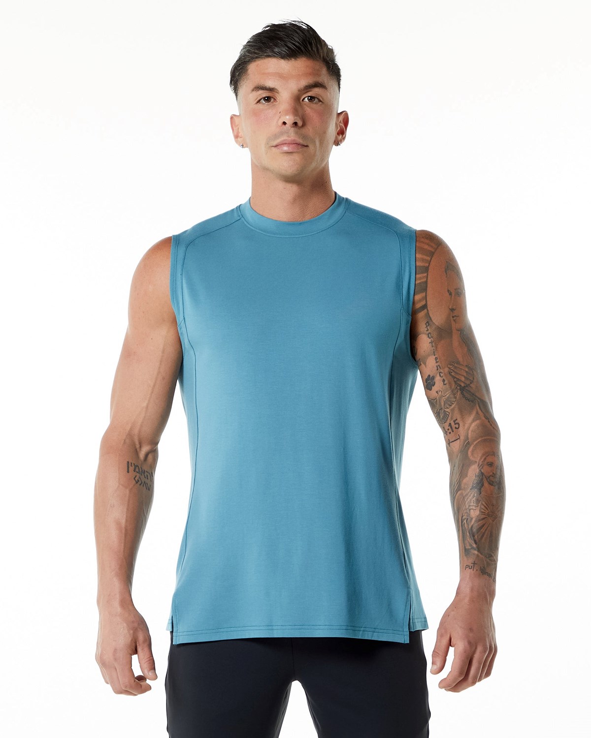 Blue Lagoon Alphalete High-Neck Premium Tank | XWBGAR245