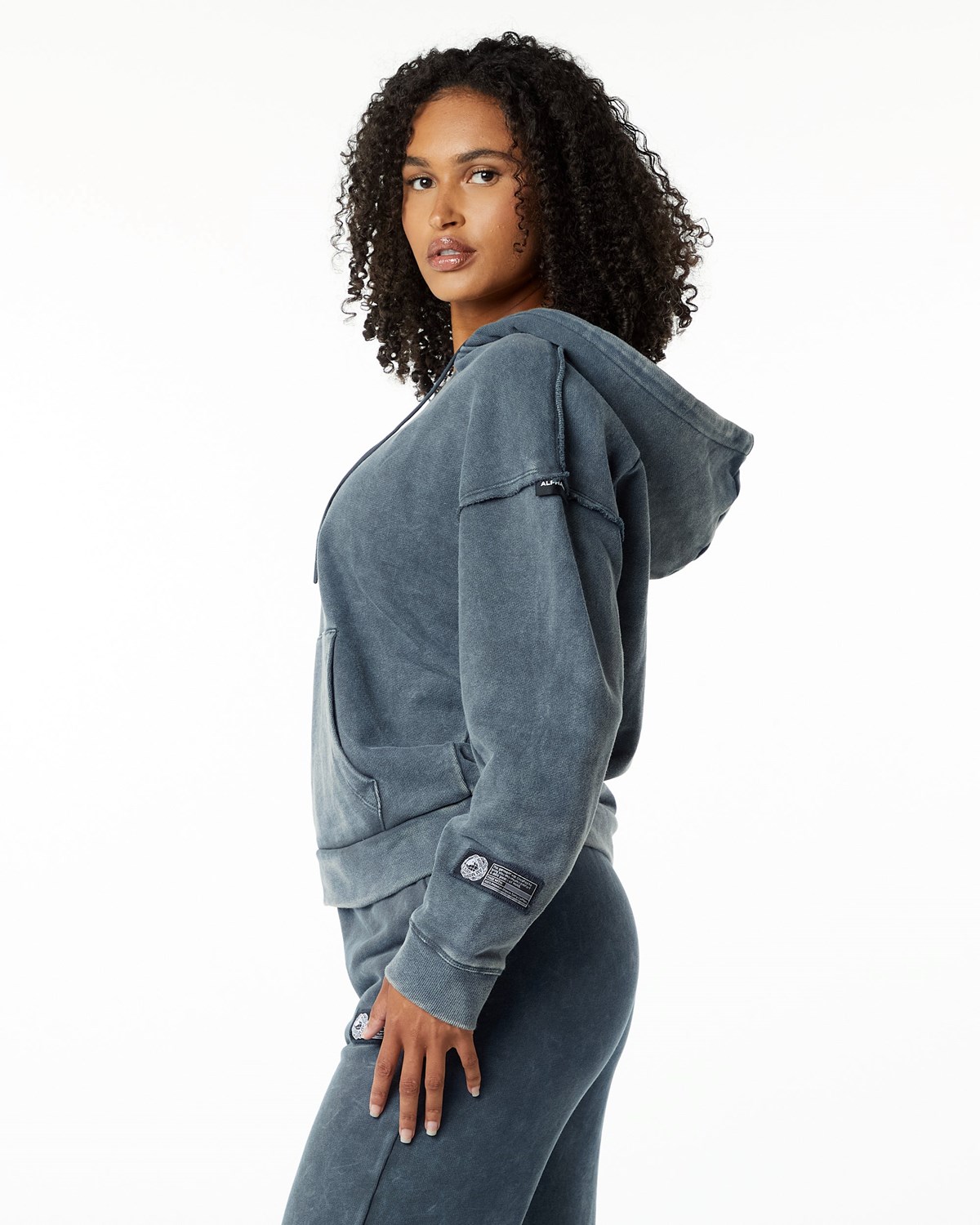 Blue Topaz Alphalete Heavyweight Washed Terry Hoodie | OEXWFN671