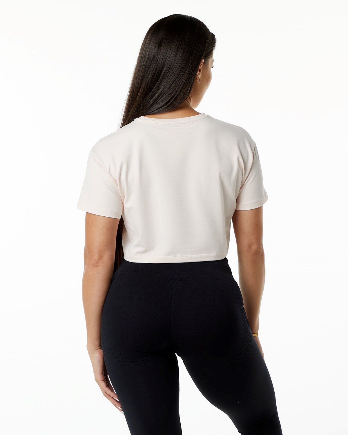 Blush Alphalete Fitted Performance Short Sleeve Crop | MJIQOT910