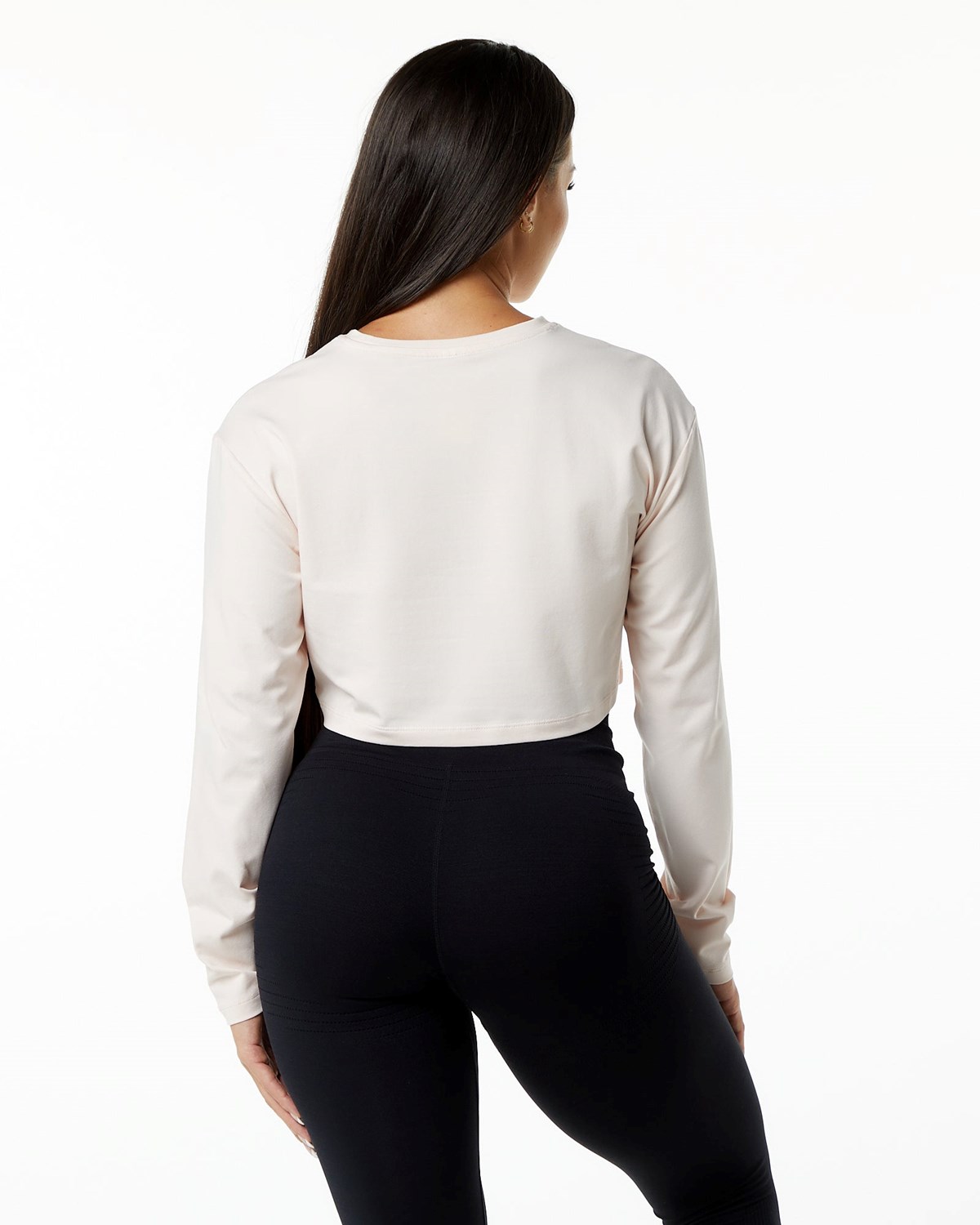 Blush Alphalete Oversized Performance Long Sleeve Crop | KGUZDL748