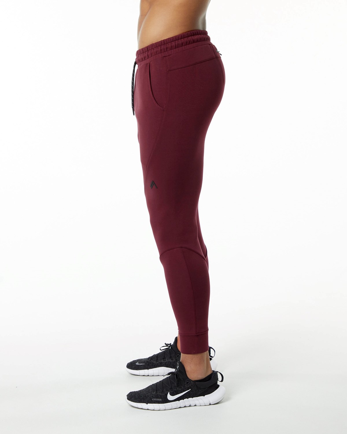 Burgundy Alphalete Interlock Knit Cuffed Jogger | EXODMV706