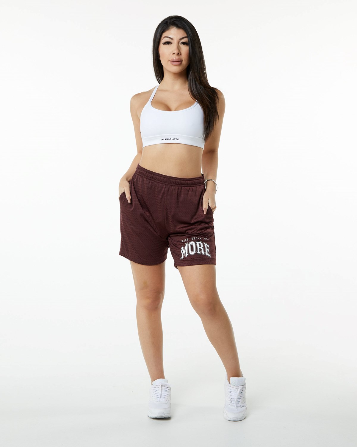 Burgundy Alphalete Luxury Lined 4-Way Stretch Mesh Short | OZQWMY304