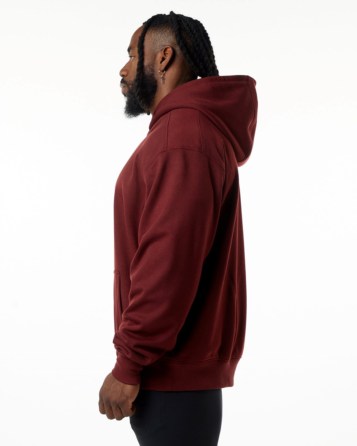 Burgundy Alphalete Luxury Velvet Lined Hoodie | RWXITY921