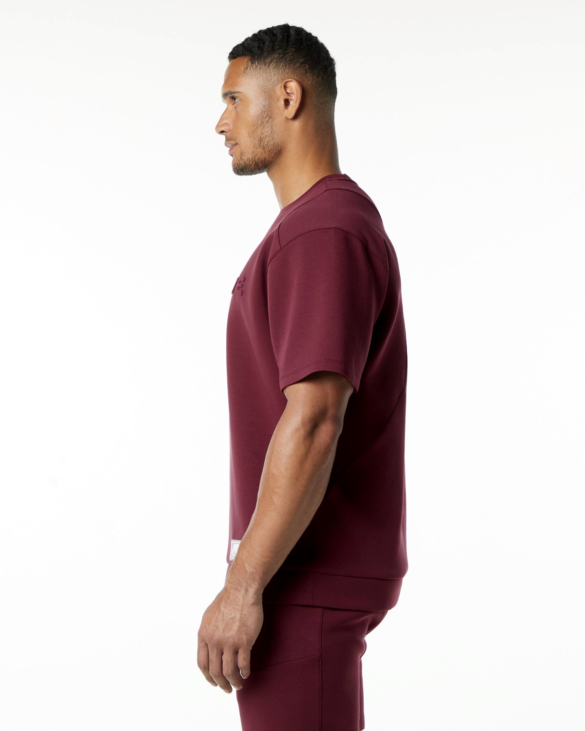 Burgundy Alphalete Relaxed Interlock Knit Pullover | IGFHYN570