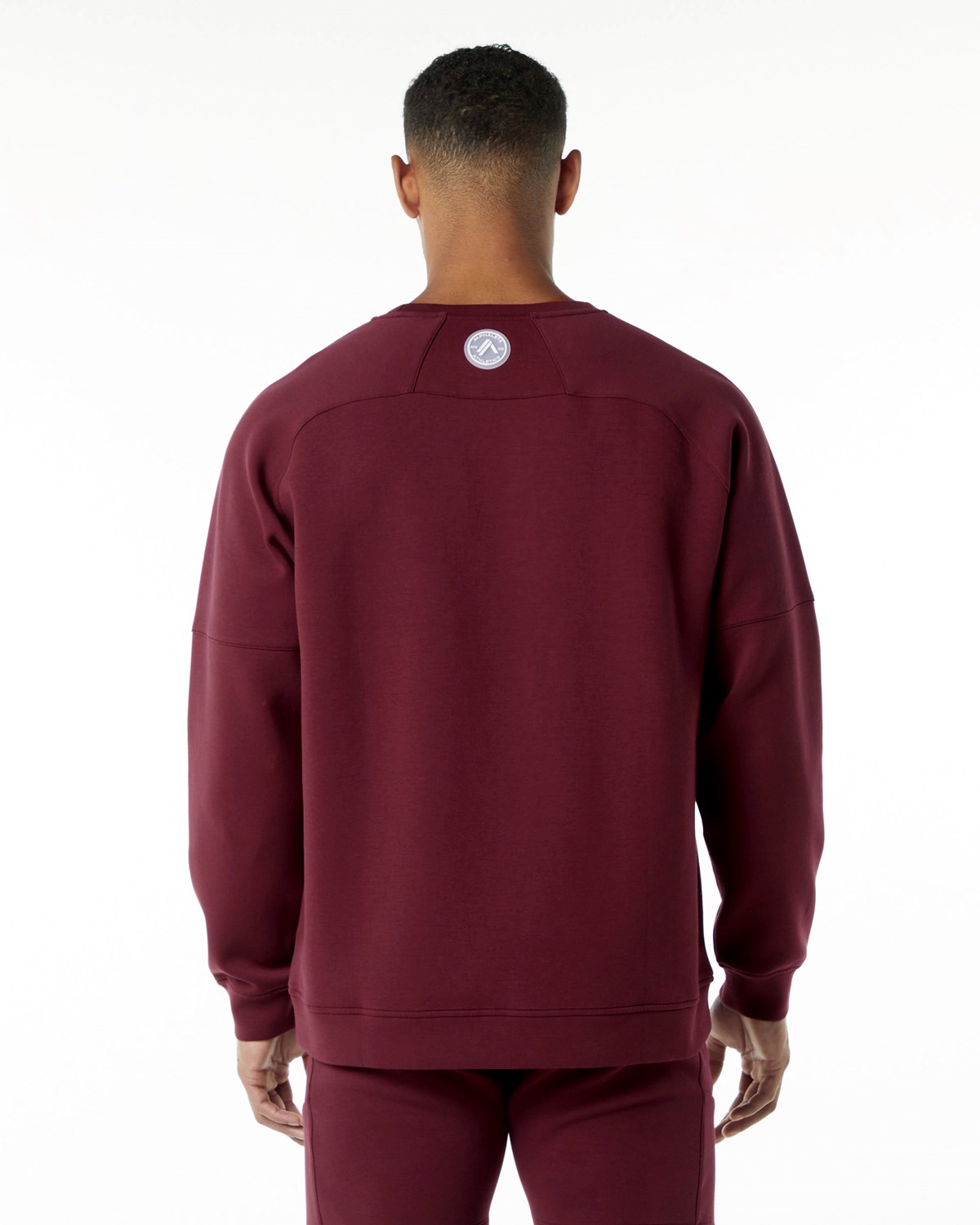 Burgundy Alphalete Relaxed Interlock Knit Pullover | MPANJB952