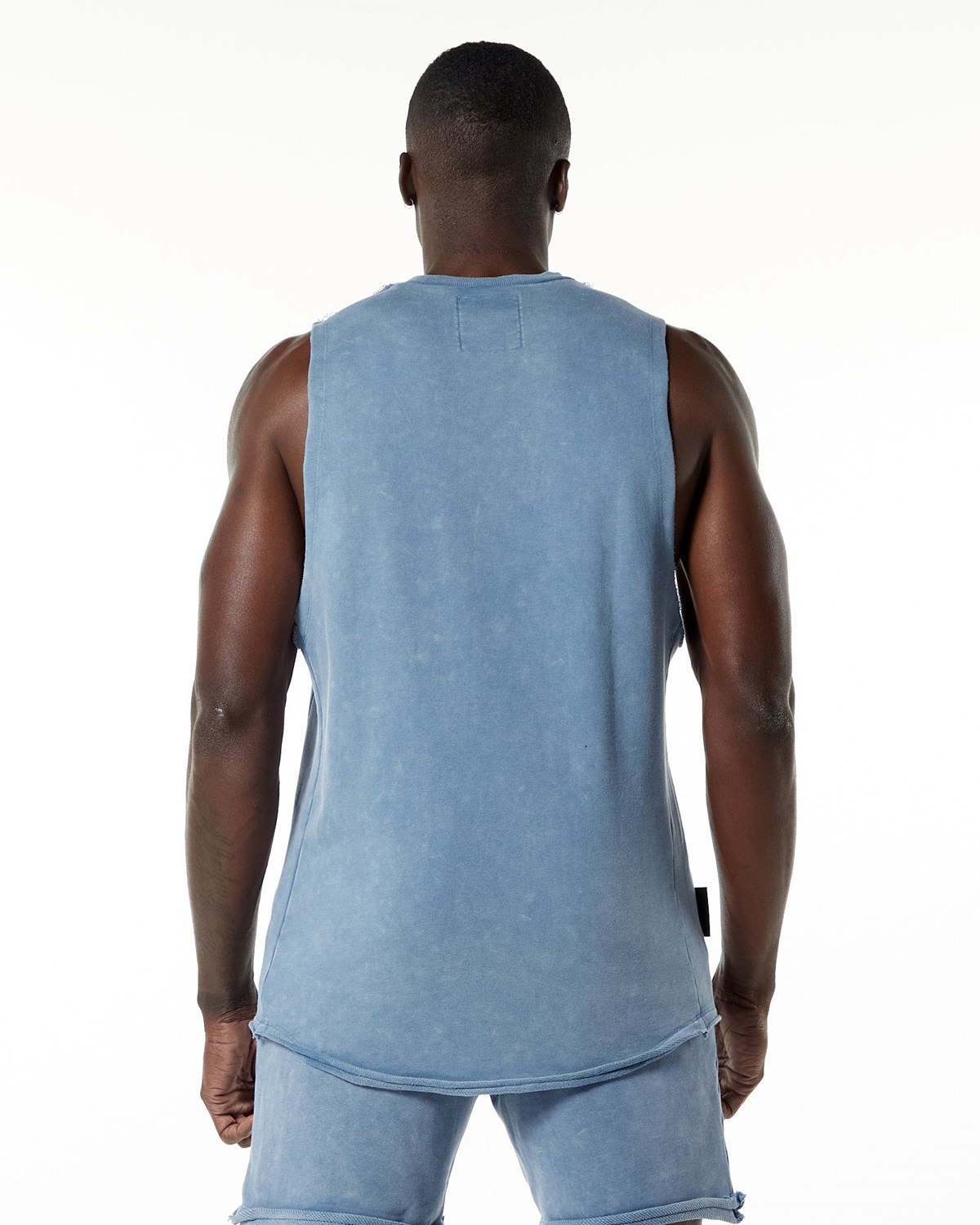 Celestial Blue Alphalete Mid-Weight Washed Terry Cutoff | ARZBHY560