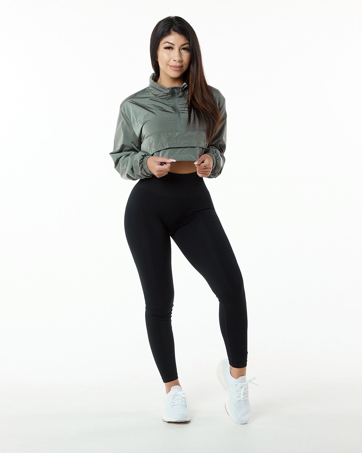 Charcoal Alphalete All-Purpose Crop Jacket | WFQUSL467