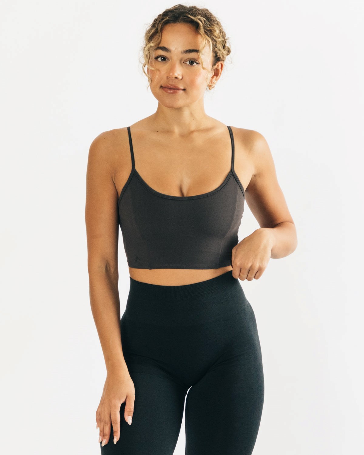 Charcoal Alphalete Fitted Cropped Tank | UNCTYE298