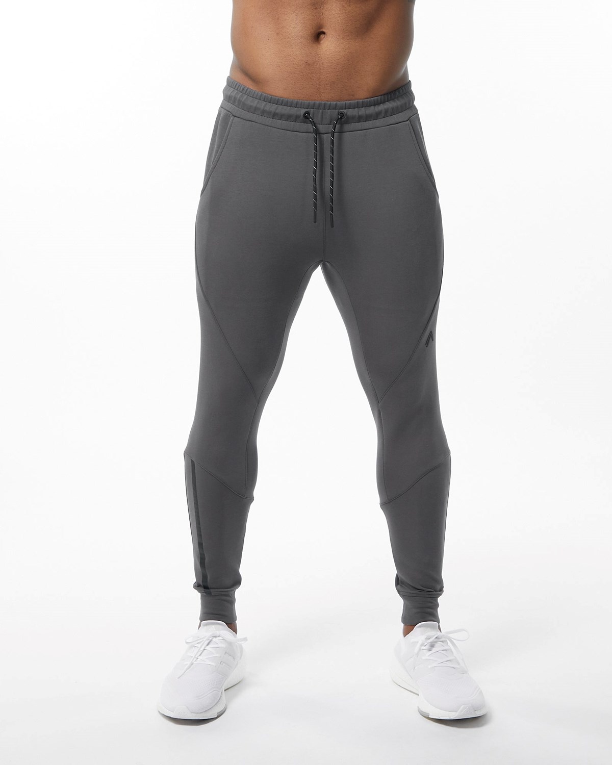 Charcoal Alphalete Interlock Knit Cuffed Jogger | FAULCQ971