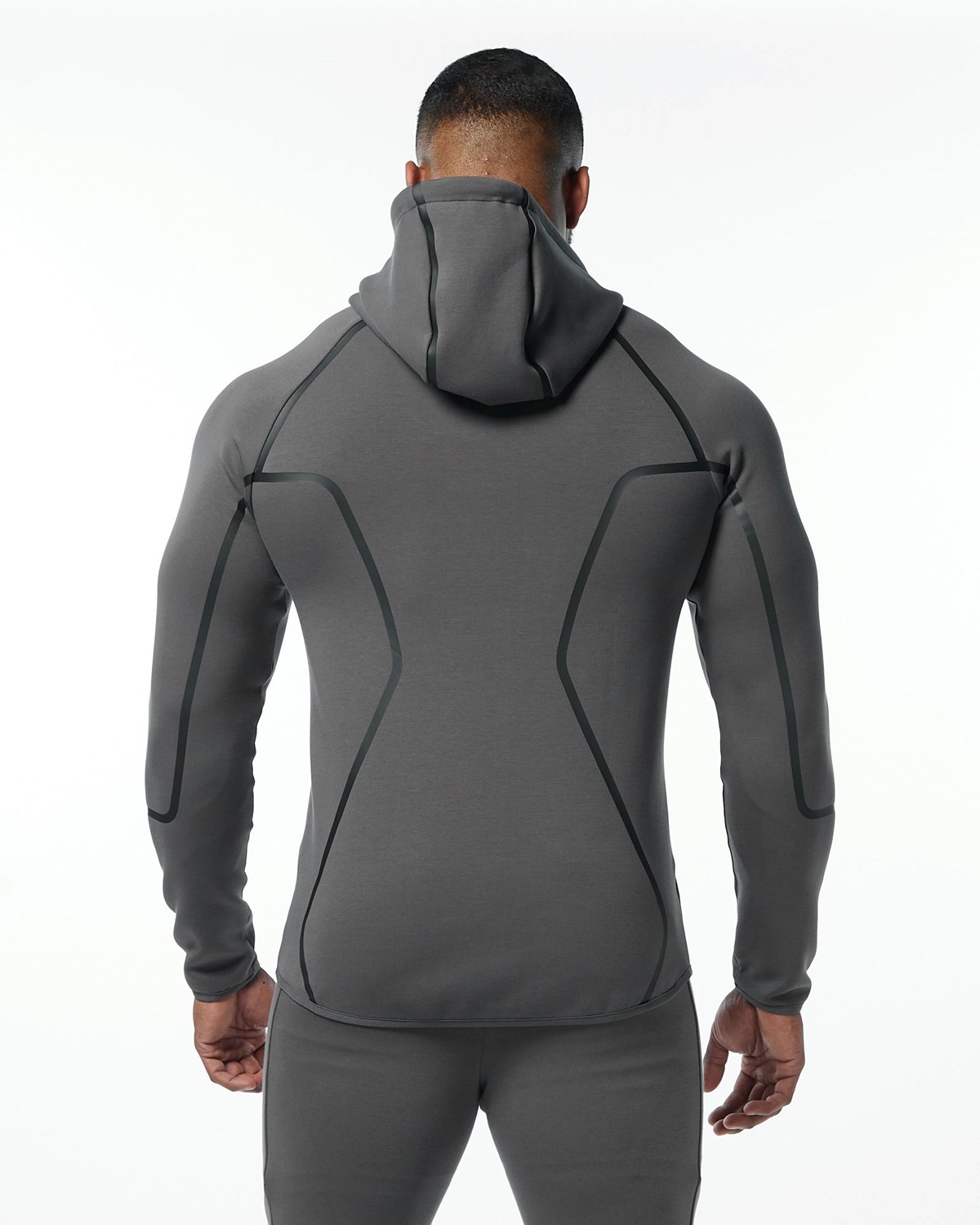 Charcoal Alphalete Interlock Knit Full-Zip Hoodie | PWJITS012