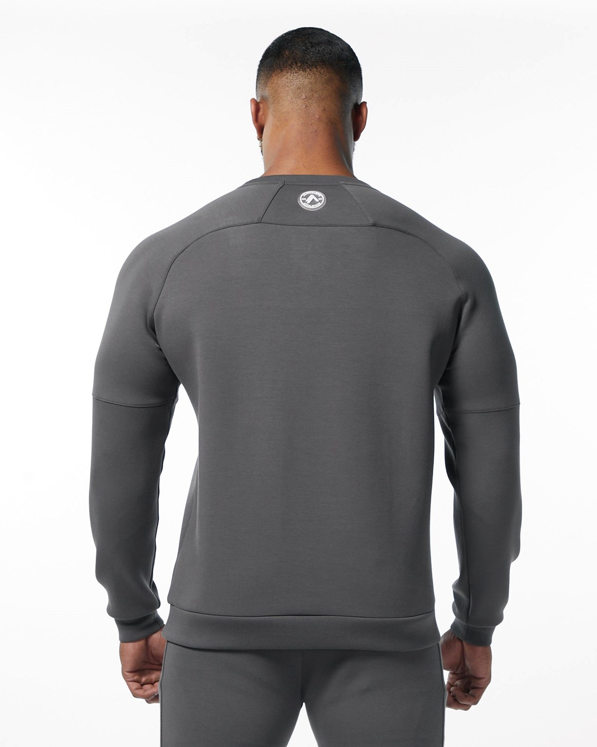 Charcoal Alphalete Interlock Knit Pullover | DBZWVR307