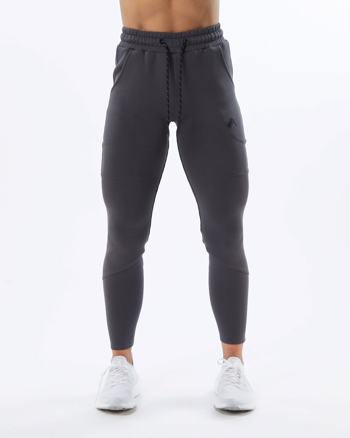 Charcoal Alphalete Interlock Knit Zip Jogger | CYIDUZ076