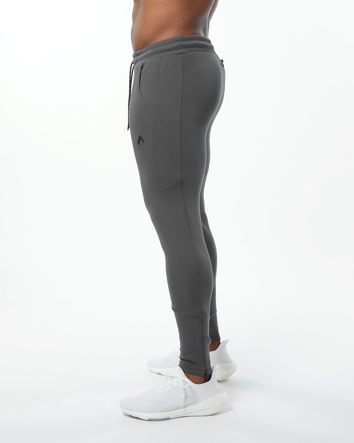 Charcoal Alphalete Interlock Knit Zip Jogger | QSTIPH836