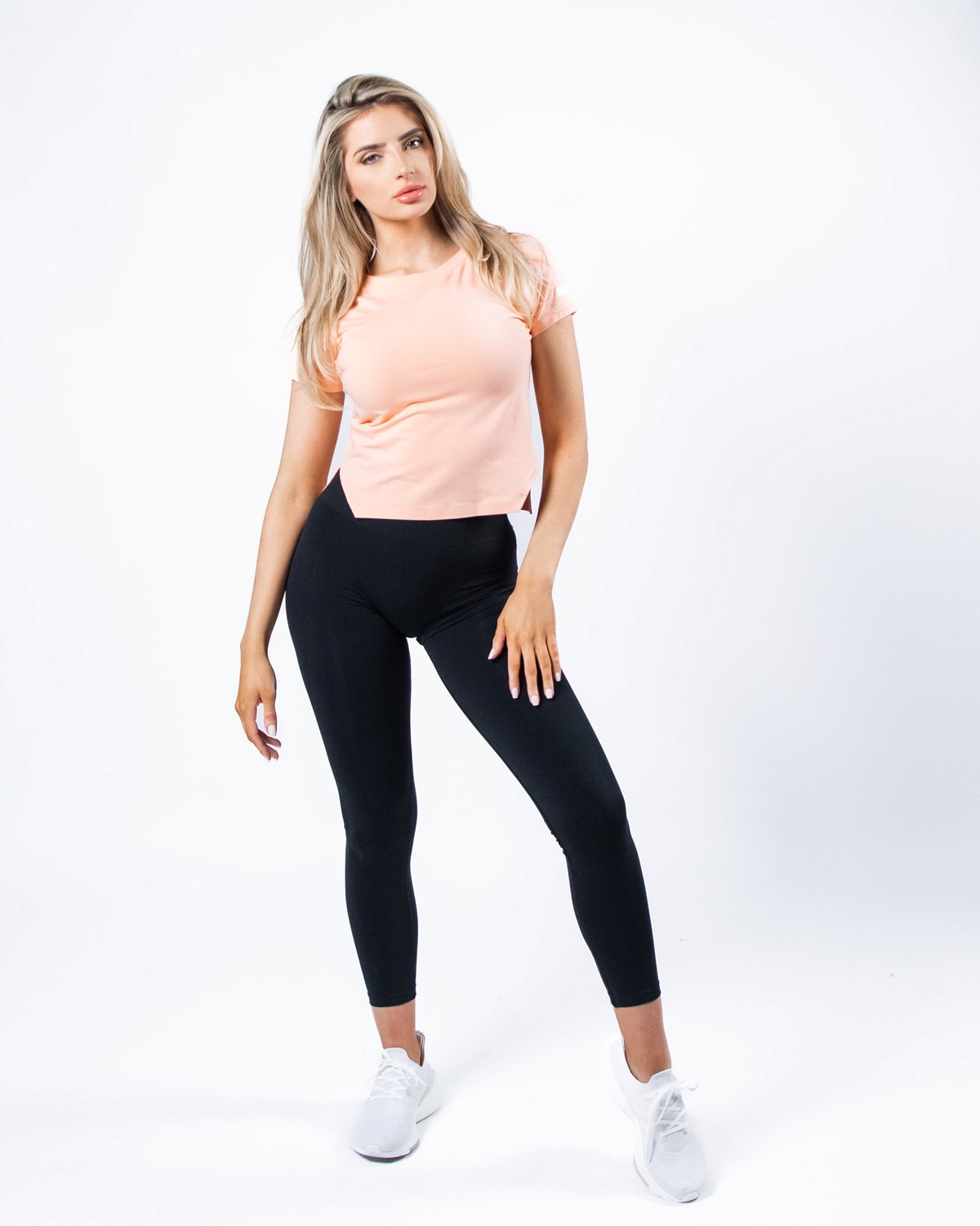 Cheeky Coral Alphalete Boatneck Cropped Premium Short Sleeve | WQNTRO874