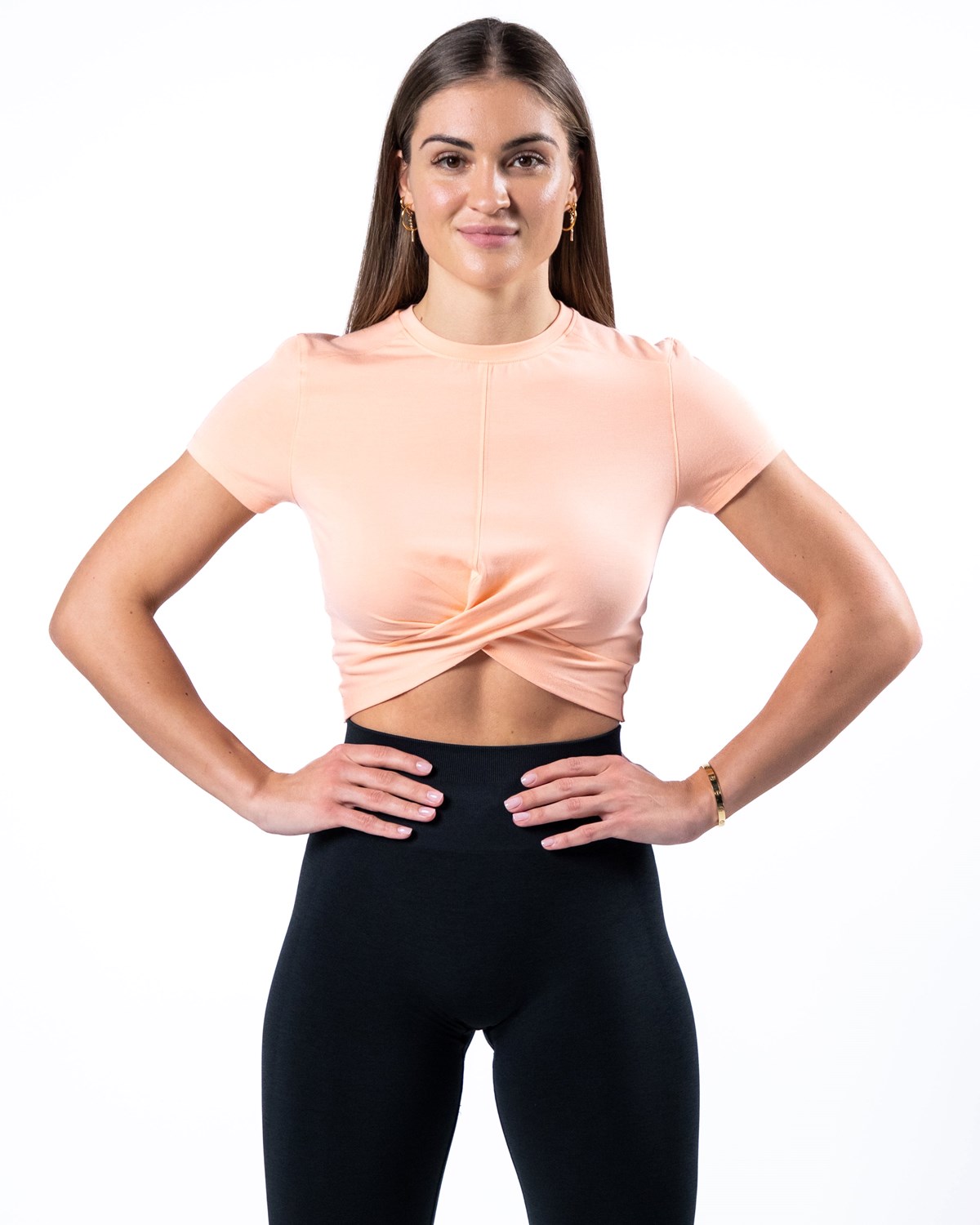 Cheeky Coral Alphalete Cropped Premium Short Sleeve | DOLIPS463