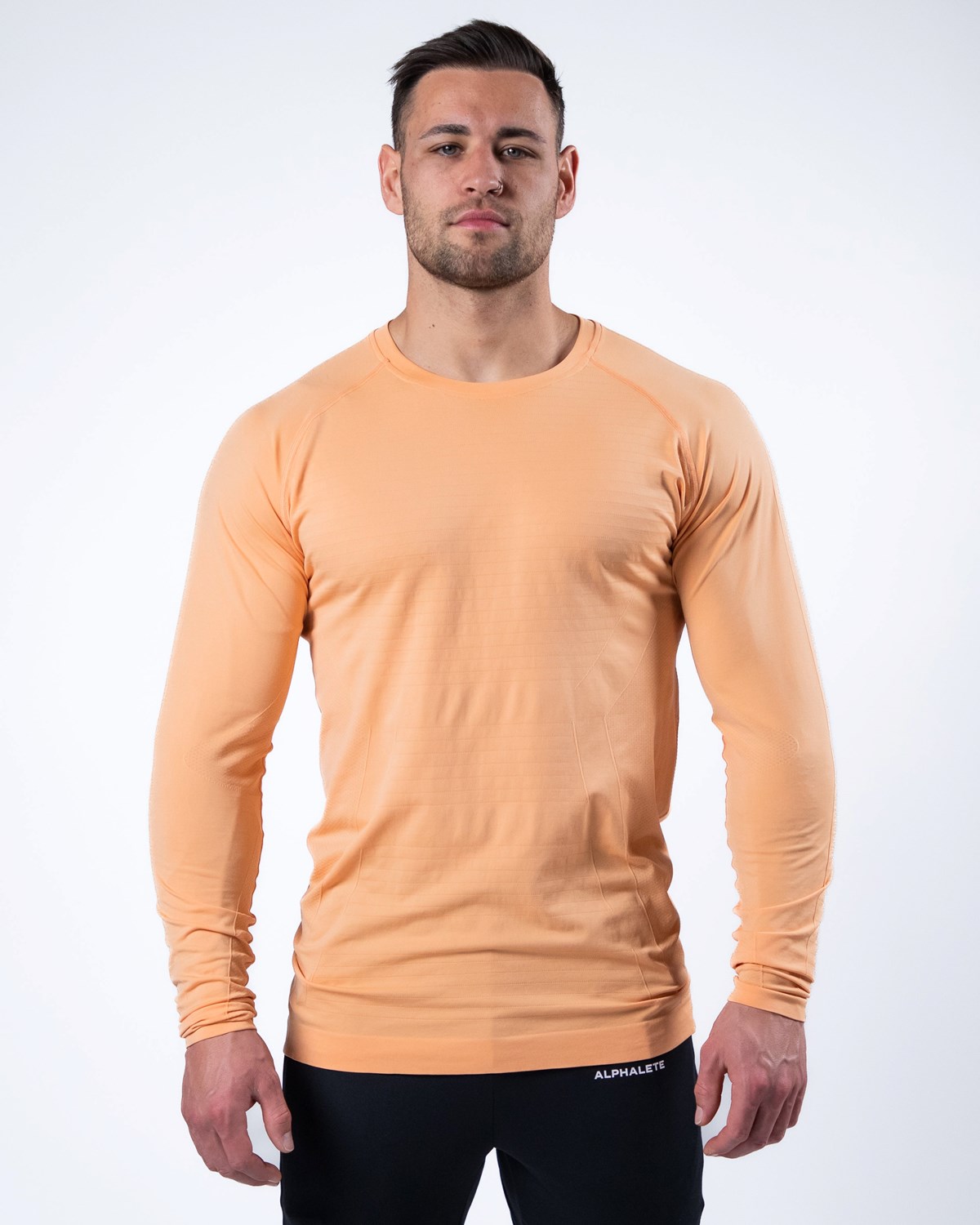 Cheeky Coral Alphalete High Performance Seamless Long Sleeve Tee | TJUDIA270