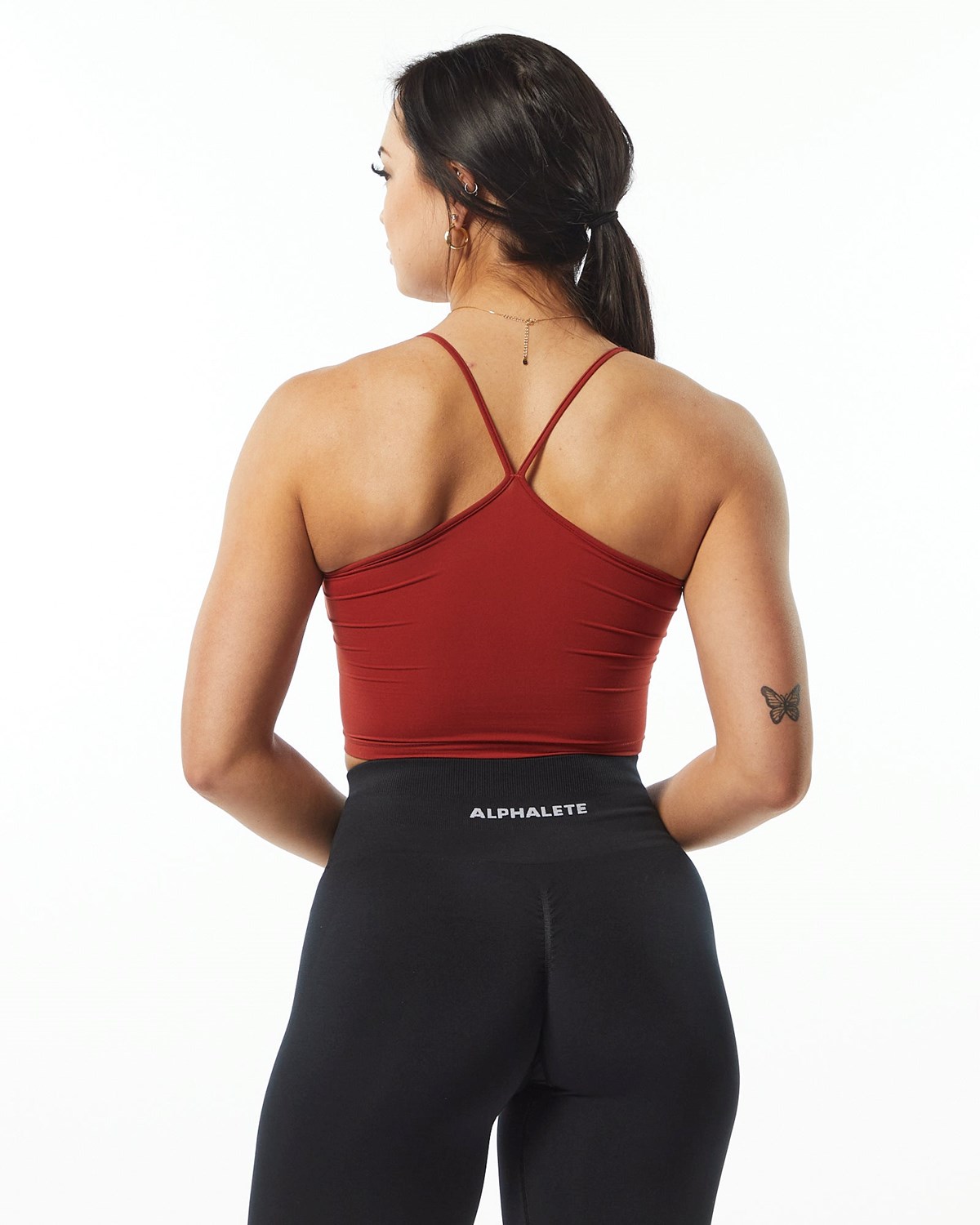 Cherry Alphalete Camisole Y-Back Crop Tank | LIEGBX870